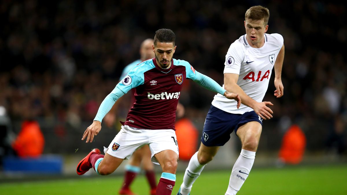 Getty Images / Julian Finney / Manuel Lanzini (po lewej) i Eric Dier (po prawej)