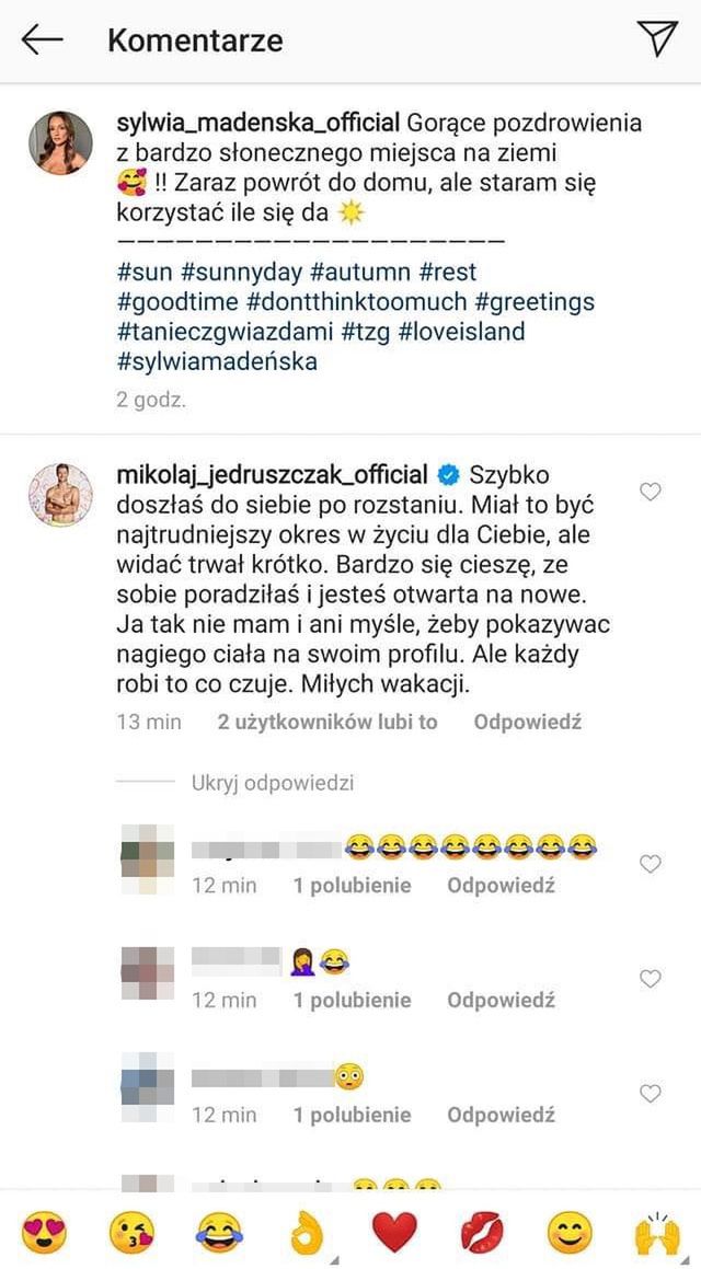 Mikołaj Jędruszczak wbija szpilę Sylwii Madeńskiej