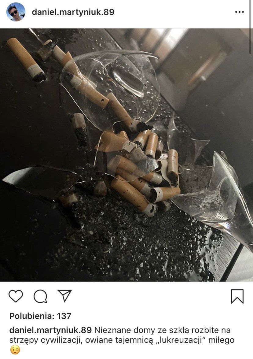 Daniel Martyniuk żali się na Instagramie