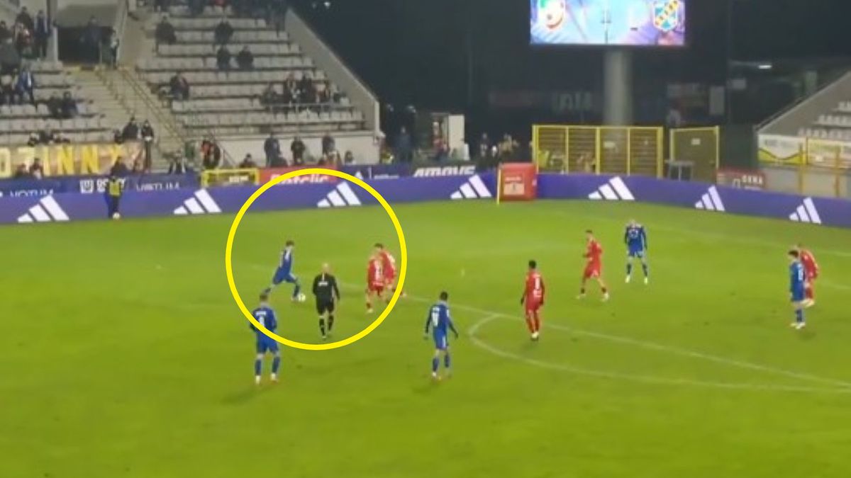 Twitter / x.com/sport_tvppl / Na zdjęciu: Gleb Kuczko zdobywa gola na 2:1 w meczu Miedź Legnica - Odra Opole