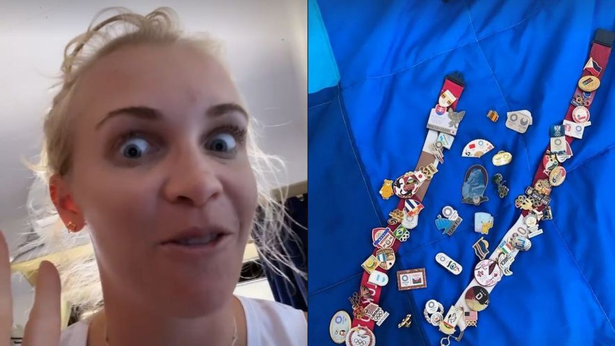 Instagram / Agnieszka Kobus-Zawojska / Na zdjęciu: Agnieszka Kobus-Zawojska i jej kolekcja pinów na igrzyskach w Tokio