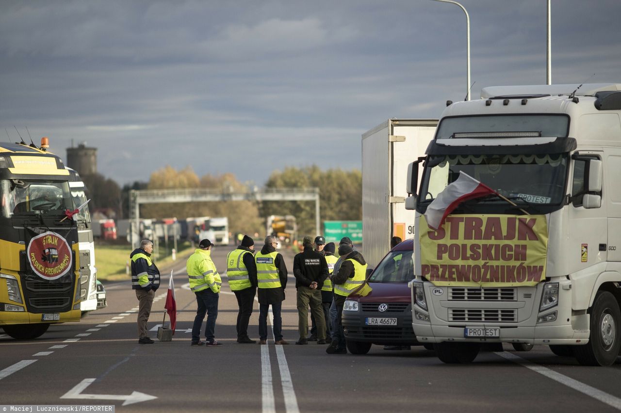 Protest przewoźników na granicy polsko-ukrańskiej
