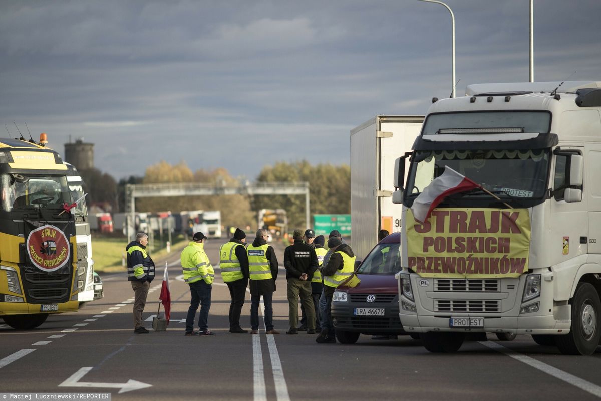Protest przewoźników na granicy polsko-ukrańskiej
