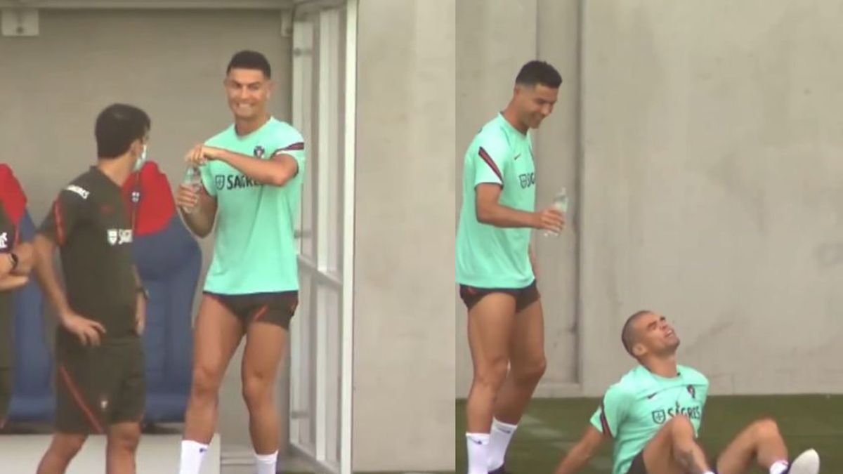 Zdjęcie okładkowe artykułu: Instagram / Portugal / Na zdjęciu: Cristiano Ronaldo oblewa wodą Pepe