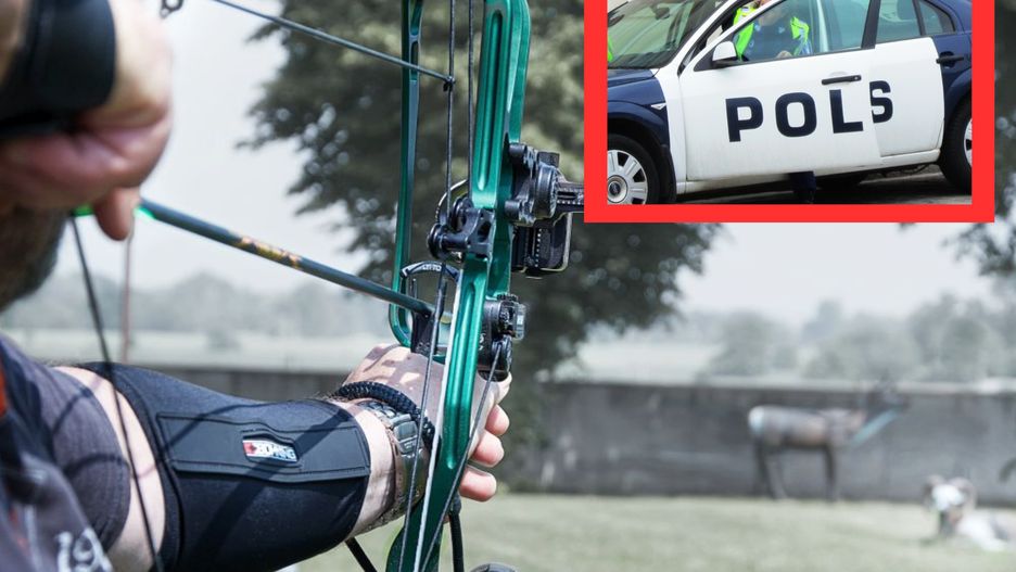 Mężczyzna strzelał do policjanta z łuku