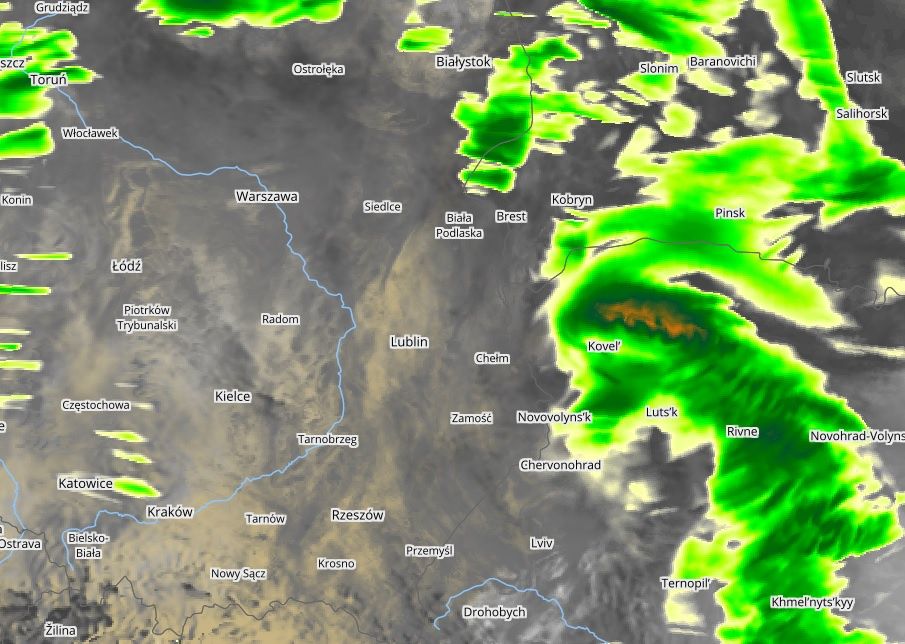 POGODA: prognozowane zachmurzenie dla Lublina we wtorek 25.10 o godz. 12:00