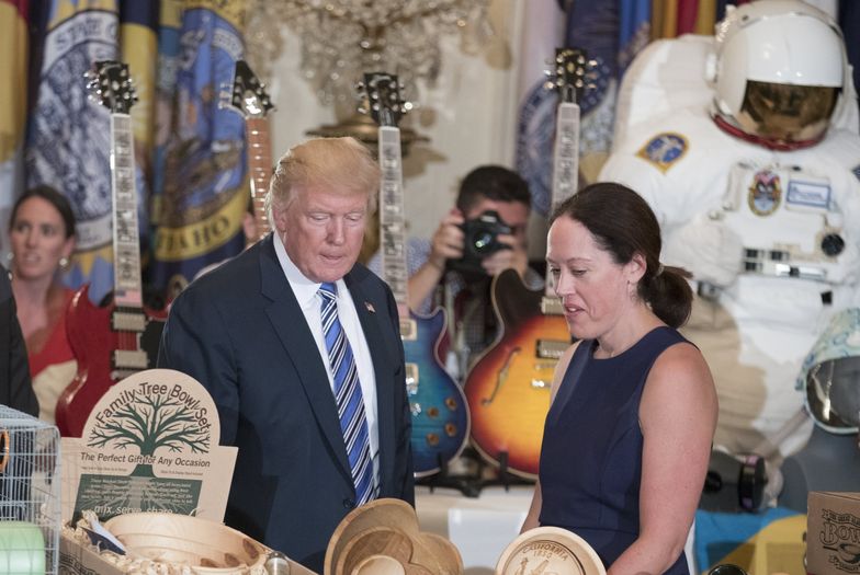 17 lipca 2017 r. Donald Trump podczas imprezy "Made in America" w Białym Domu.