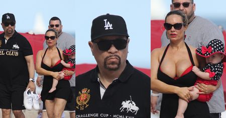 Coco Austin i Ice-T z córką na plaży (ZDJĘCIA)