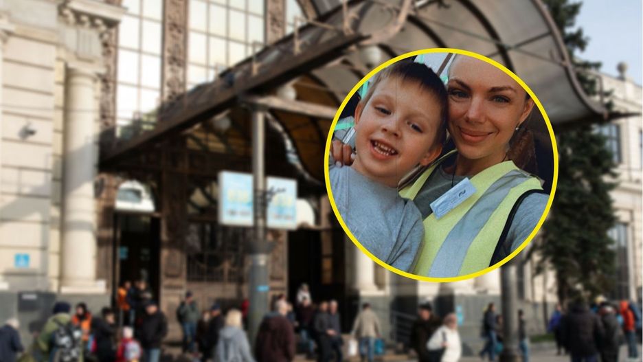 Mateusz i jego mama codziennie pomagają na dworcu kolejowym we Lwowie
