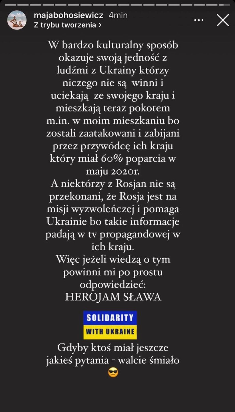 Instagramowy profil Mai Bohosiewicz