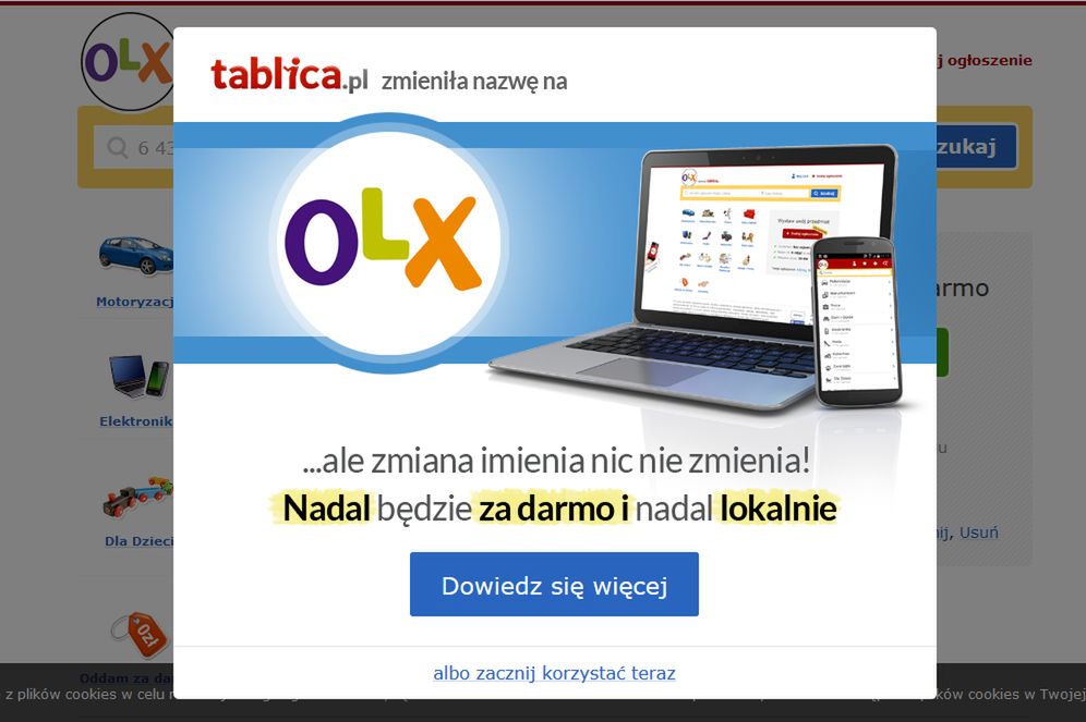 Tablica.pl już działa pod nazwą OLX, ma nową aplikację na Androida