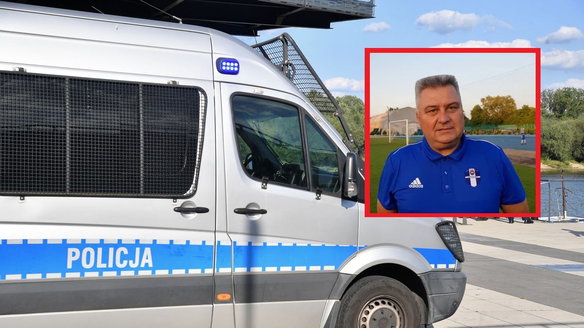 Na zdjęciu: radiowóz policyjny, w ramce Jacek Krupnik