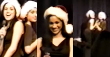 Nastoletnia Meghan Markle śpiewa piosenkę i robi zalotne pozy na świątecznej imprezie w liceum (WIDEO)