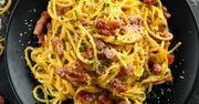 Spaghetti z boczkiem i kremowym sosem śmietanowym. Palce lizać!