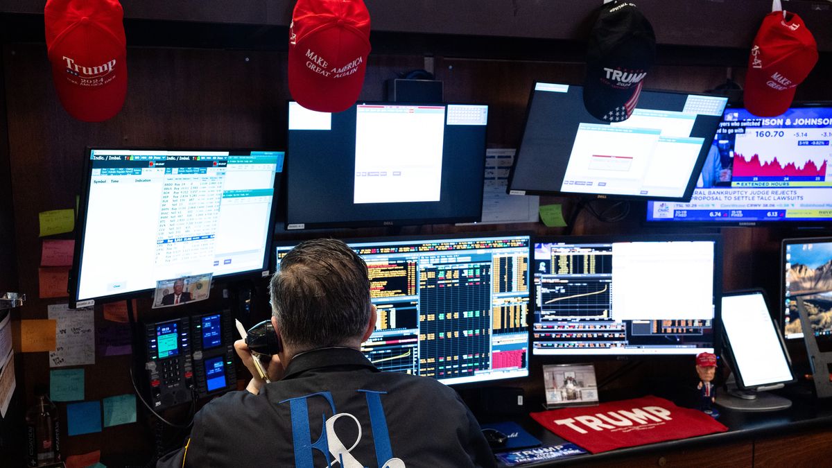NEW YORK, NEW YORK - APRIL 01: Traders work on the floor of the New York Stock Exchange during morning trading on April 01, 2025 in New York City. Stocks opened up low as the market reacts to tomorrow’s expected proposal by U.S. President Donald Trump for a round of new tariffs on most imports to the United States, which the president has dubbed “Liberation Day.” China, Japan, and South Korea have agreed to respond to U.S. tariffs jointly. (Photo by Michael M. Santiago/Getty Images)