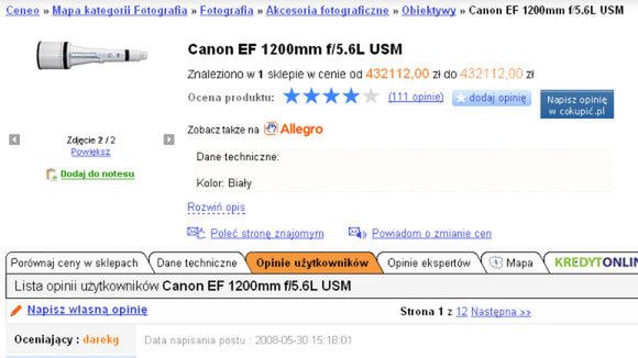 Komentarze na porównywarkach bez porównania 1