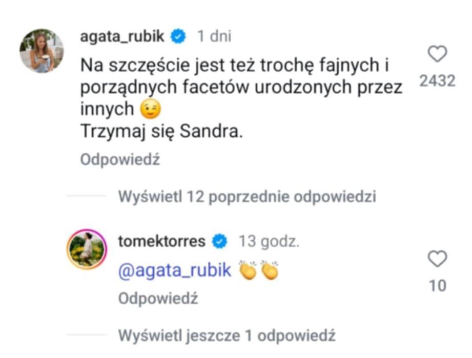 Przyjaciel Barona zareagował na wpis Rubik pod postem Kubickiej