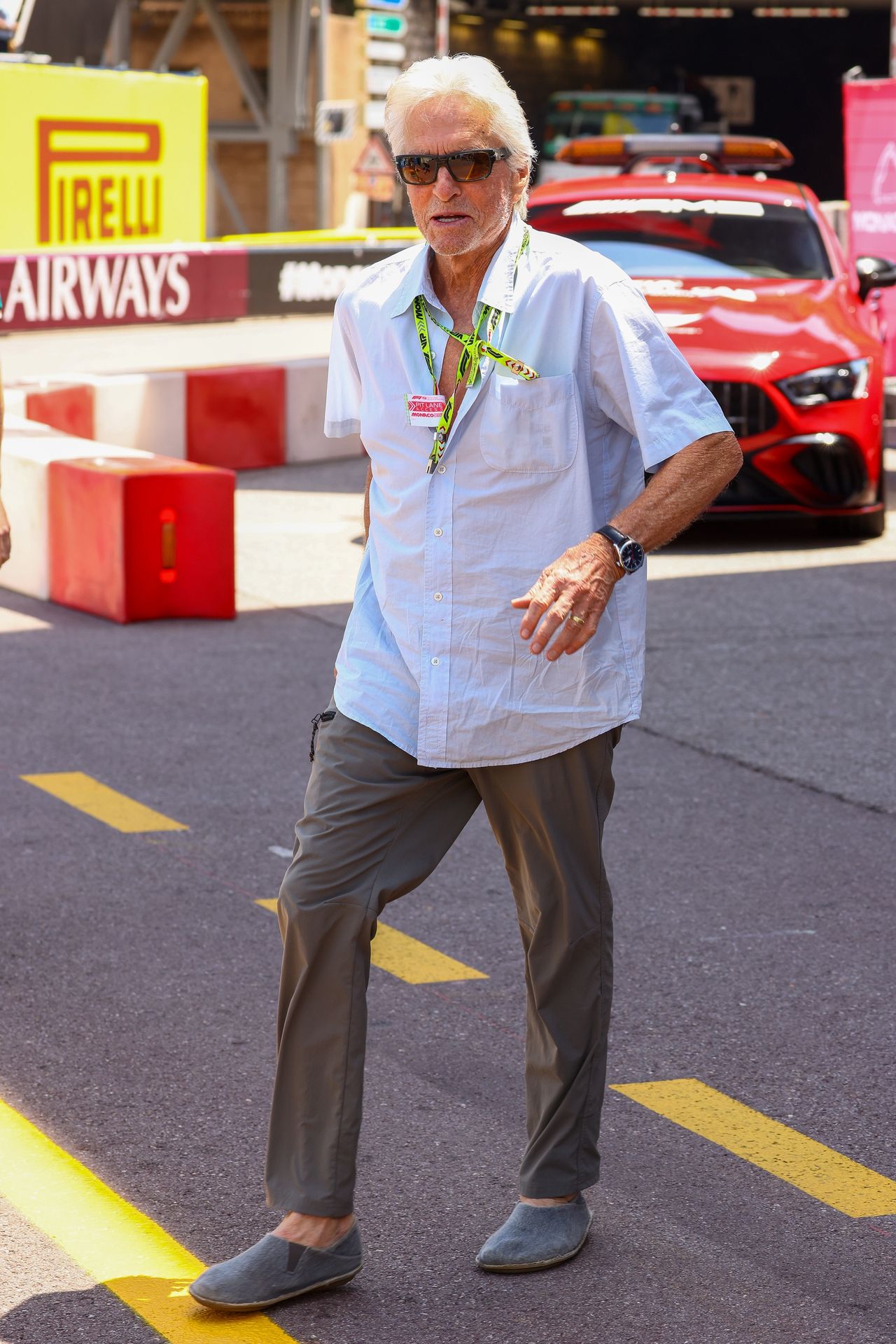 Michael Douglas at the F1 races