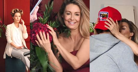 Rozenek w papilotach kręci reklamę lakieru do paznokci