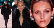 Anja Rubik maszeruje w SZTUCZNYM FUTERKU na pokazie Saint Laurent w Paryżu (ZDJĘCIA)