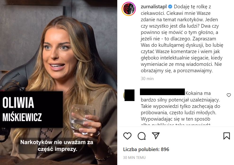 Oliwia Miśkiewicz z "Love Island" rozprawia o narkotykach 
