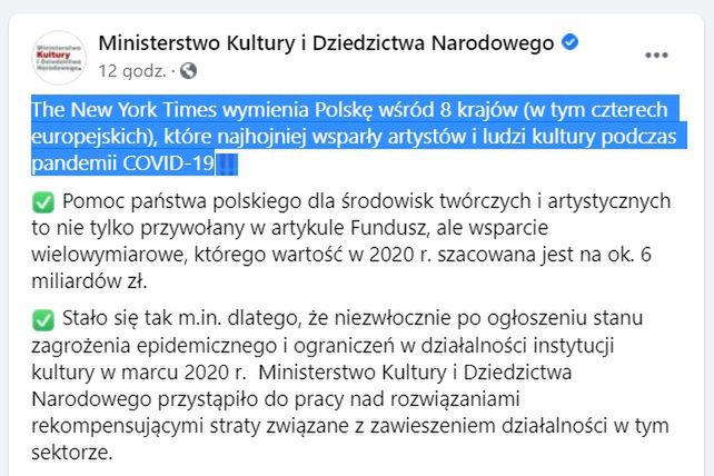 Post Ministerstwa Kultury