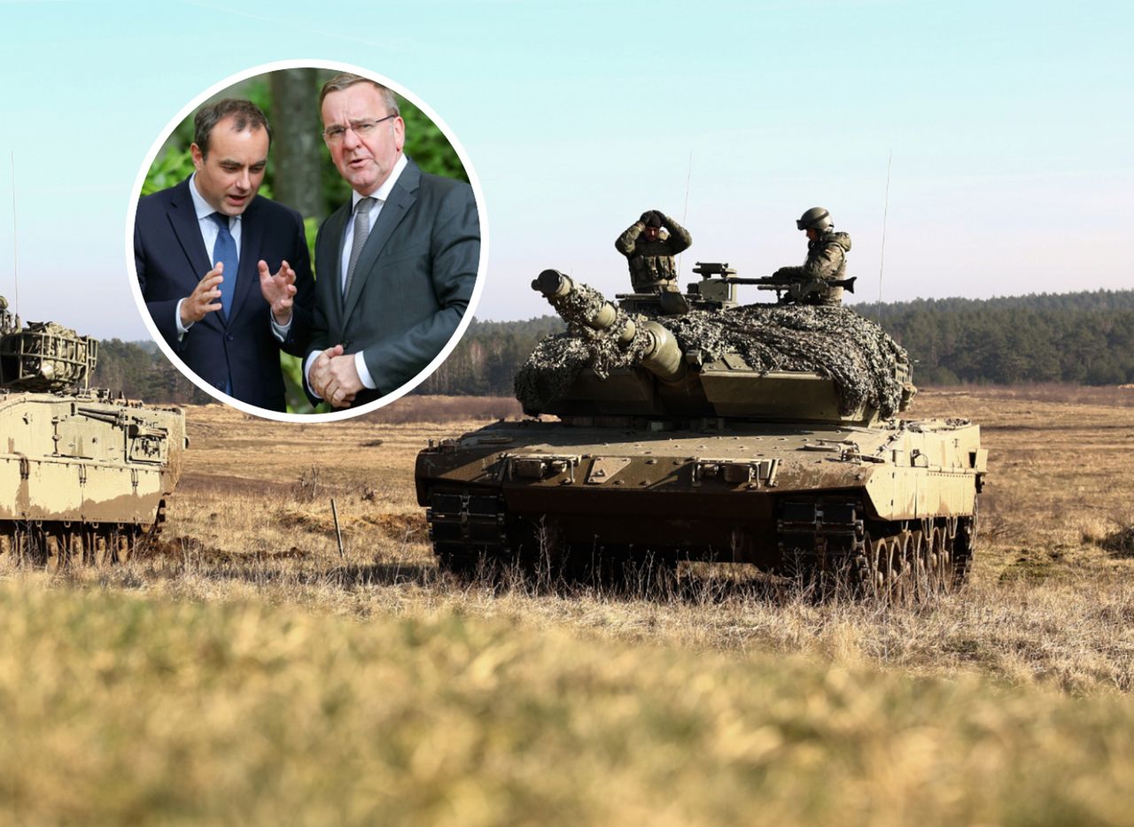 Sebastien Lecornu (on the left) and Boris Pistorius signed an agreement on the construction of a "tank of the future", which is to be a continuation of the German Leopard 2 (in the photo) and the French Leclerc.