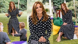 Elegancka Kate Middleton "wraca do pracy" w NOWEJ FRYZURZE i sukience za 8 tysięcy (ZDJĘCIA)