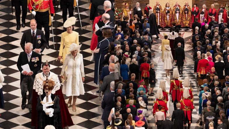 Rodzina królewska podczas mszy dla Królowej Elżbiety II