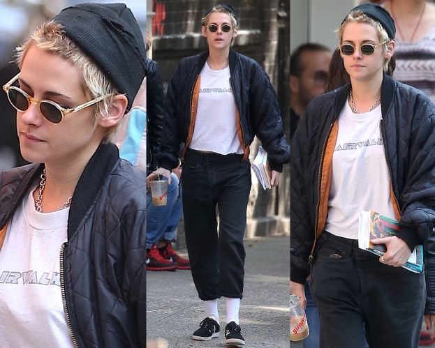 Wyluzowana Kristen Stewart na spacerze z dziewczyną