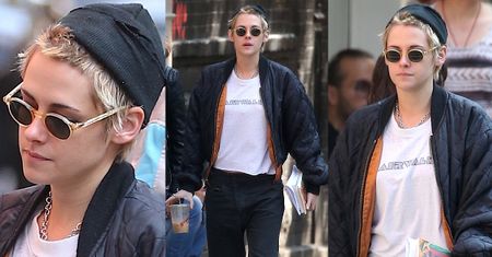 Wyluzowana Kristen Stewart na spacerze z dziewczyną