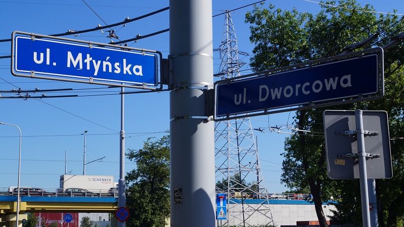 Skrzyżowanie ul. Młyńskiej i ul. Dworcowej