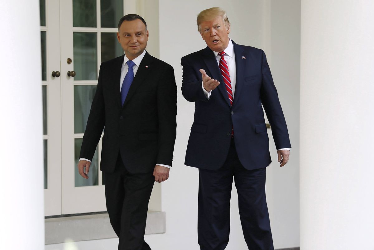 Waszyngton. Prezydent Andrzej Duda oraz prezydent Donald Trump w Białym Domu