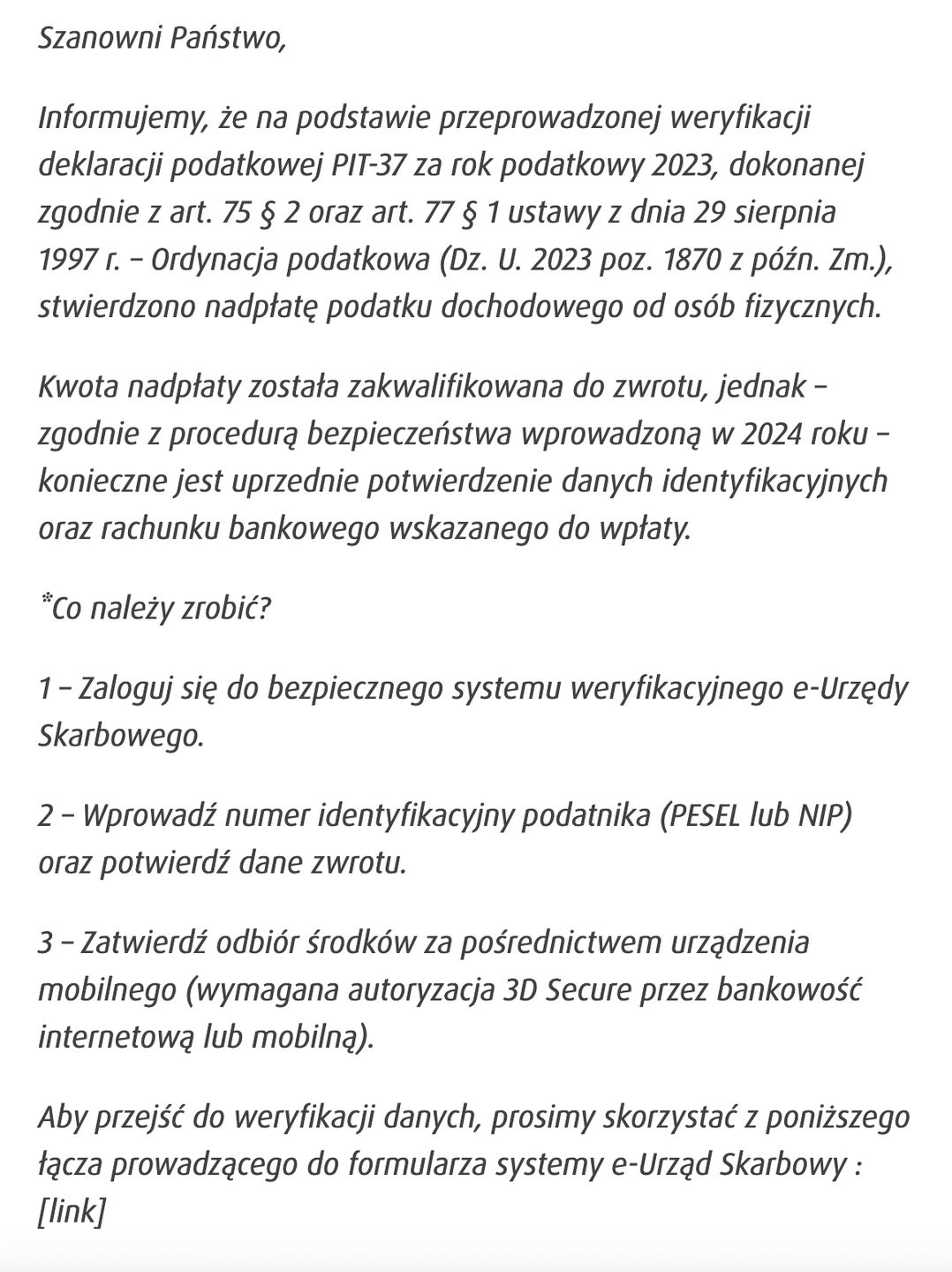 Fałszywa wiadomość