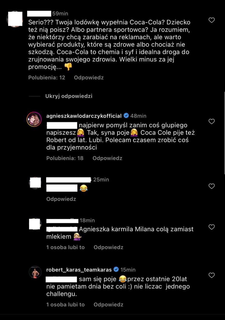 Agnieszka Włodarczyk tłumaczy się z reklamowania Coca-Coli