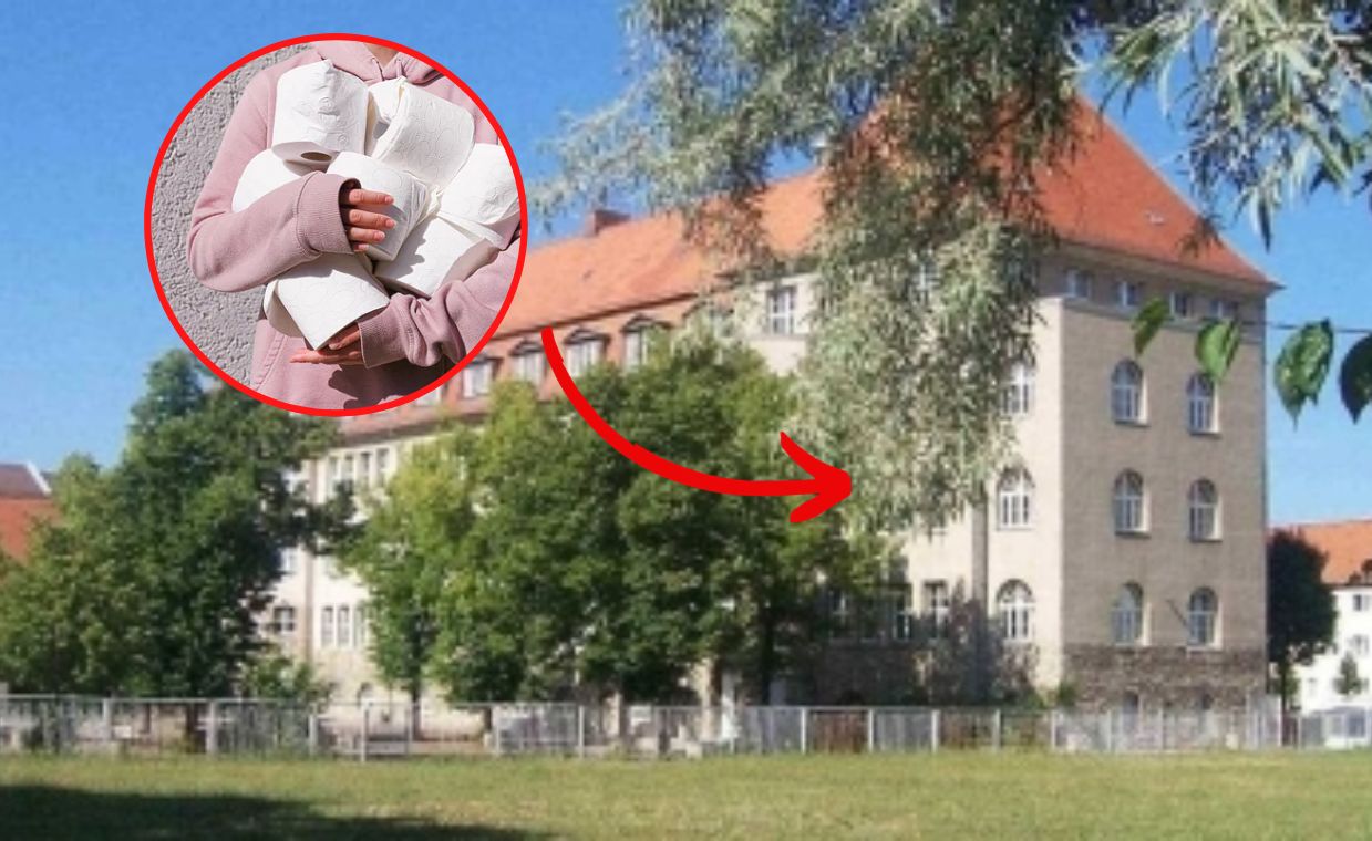 Uczniowie liceum w Halle przynoszą do szkoły własny papier toaletowy