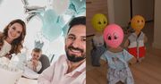 Rafał Maślak chwali się przyjęciem urodzinowym syna. Na imprezie bawiły się tekturowe figurki z balonami zamiast głów... (WIDEO)