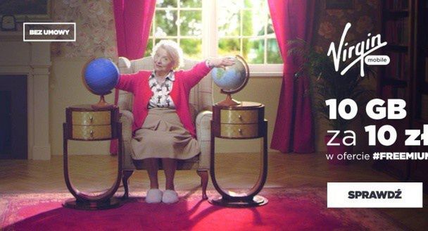 Virgin Mobile: 10 GB za 10 zł w pakiecie #Freemium wsparte reklamami (wideo)