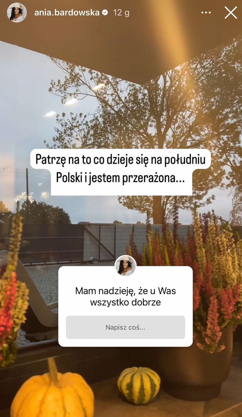 Anna Bardowska przerażona powodziami na południu Polski