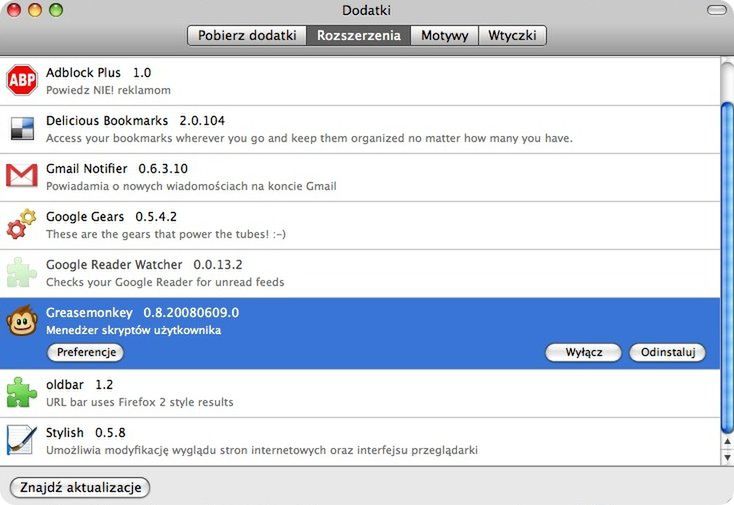 Uwaga na dodatki dla przeglądarki Firefox 2