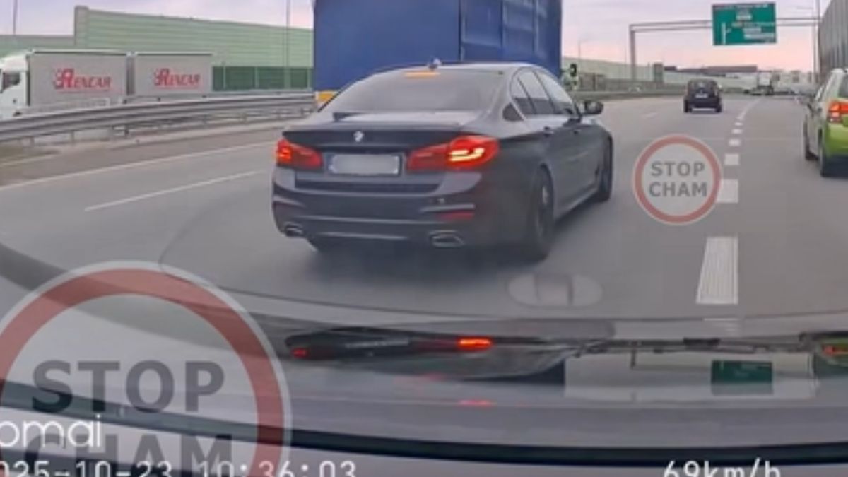Skandaliczne zachowanie kierowcy BMW.