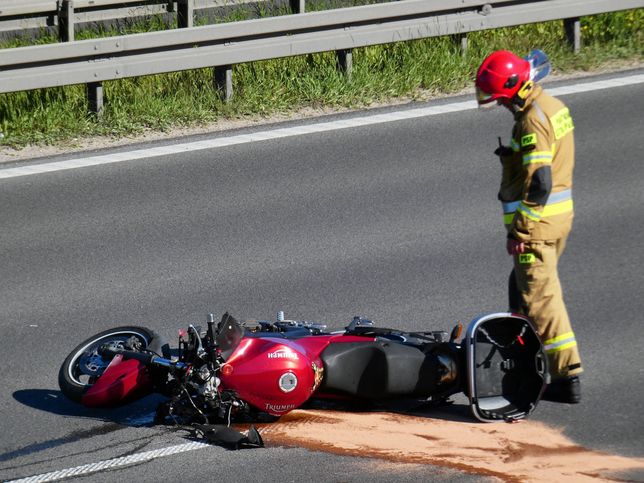 Wypadek motocyklisty na trasie S8