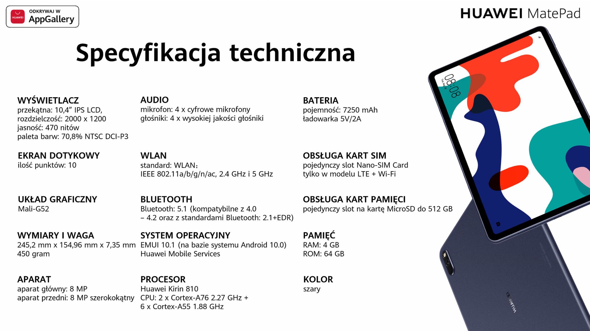 Huawei MatePad (10.4) już w Polsce. Tablet kupisz w wyjątkowo hojnej ofercie promocyjnej 3
