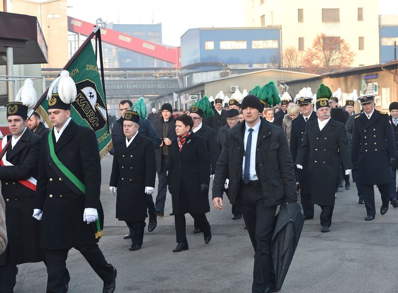 Brzeszcze, 04.12.2016. Premier Beata Szydło podczas uroczystości barbórkowych.