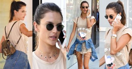 #TRENDY: Alessandra Ambrosio w t-shirtowej sukience