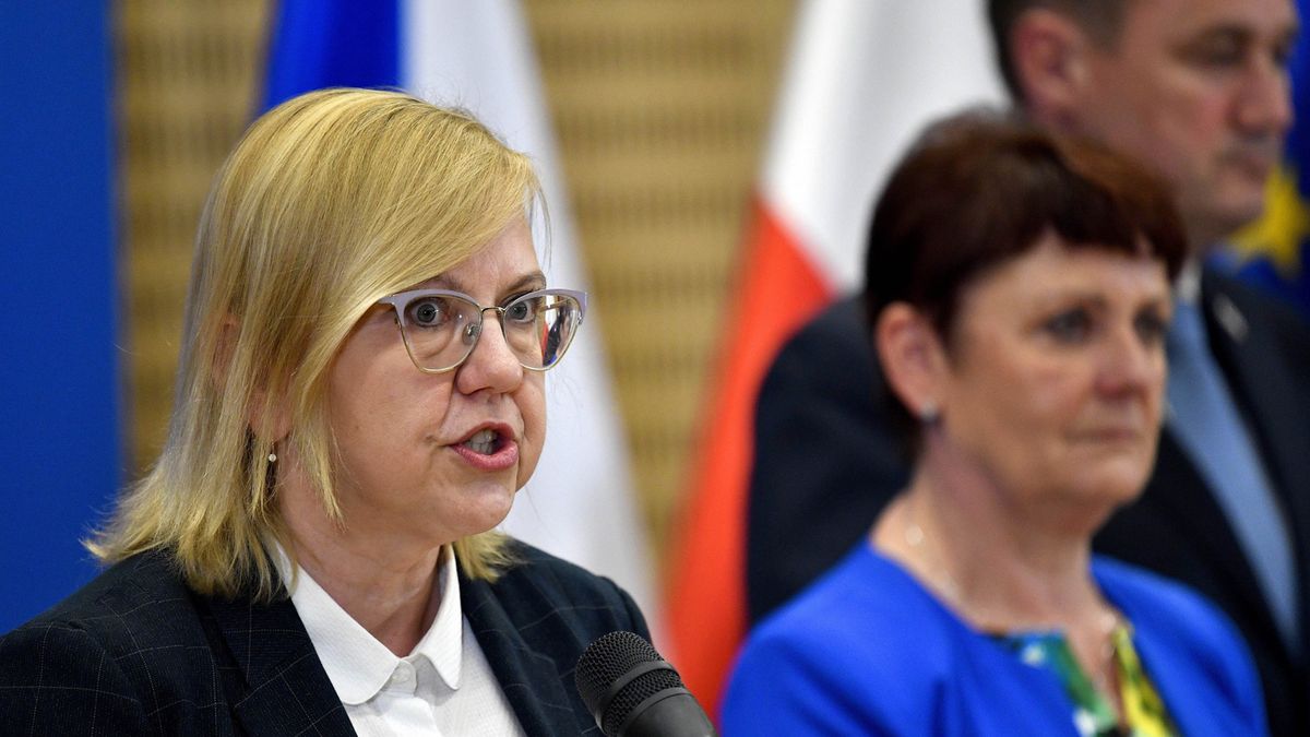 Minister klimatu i środowiska Anna Moskwa oraz minister środowiska Czech Anna Hubaczkova