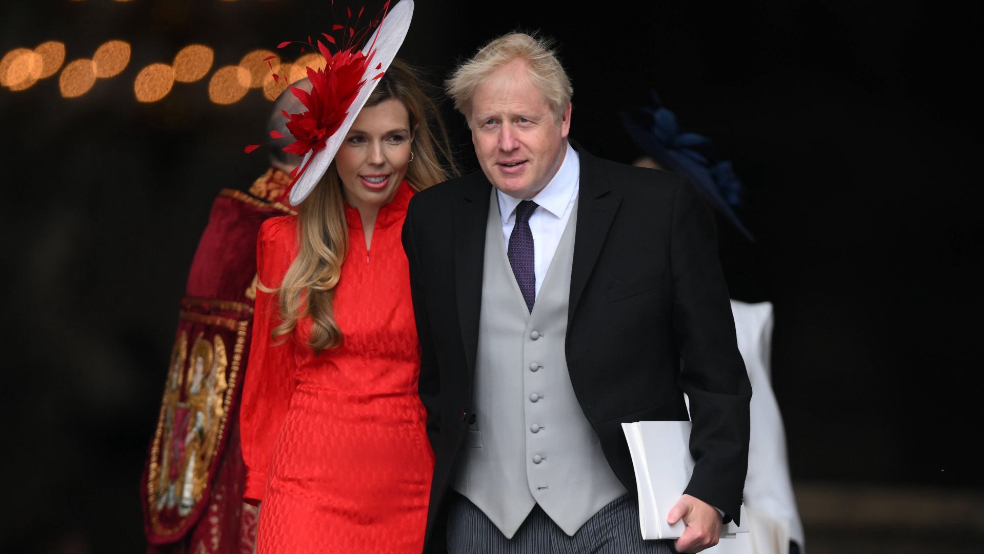 Premier Boris Johnson z małżonką. Carrie Johnson, tak jak i on, została ukarana za imprezowanie w czasie lockdownu