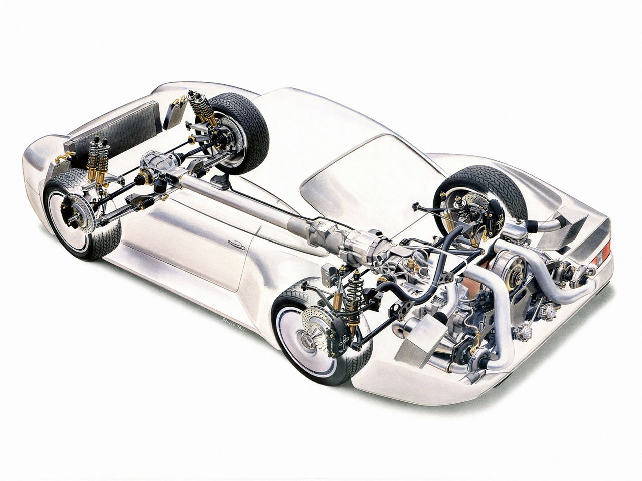 Porsche 959 zostało wyposażone w już istniejący silnik. Był to 2,85-litrowy 6-cylindrowy bokser z turbodoładowaniem. Stosunkowo mała jednostka rozwijała aż 450 KM.