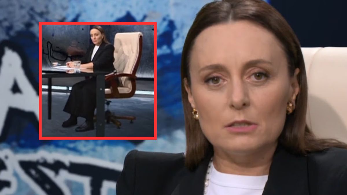 Agata Adamek poprowadziła program "Tak jest" bez jednego buta.