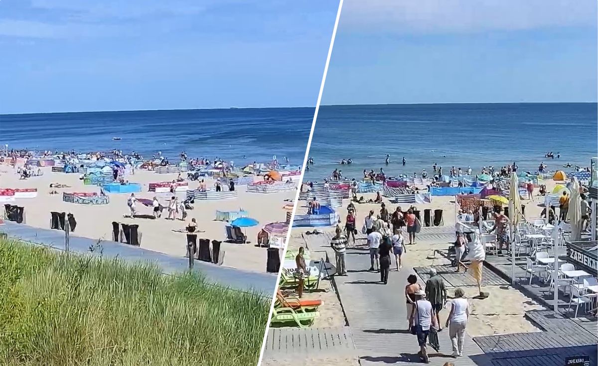 Tak wyglądała plaża we Władysławowie na kamerach na żywo po godzinie 10